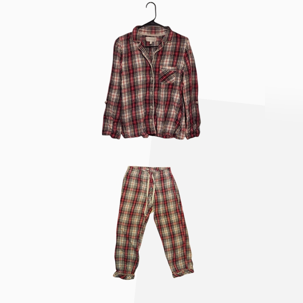 Victoria's Secret Plaid Pajama Set Size Small Red Christmas Holiday Cabincore